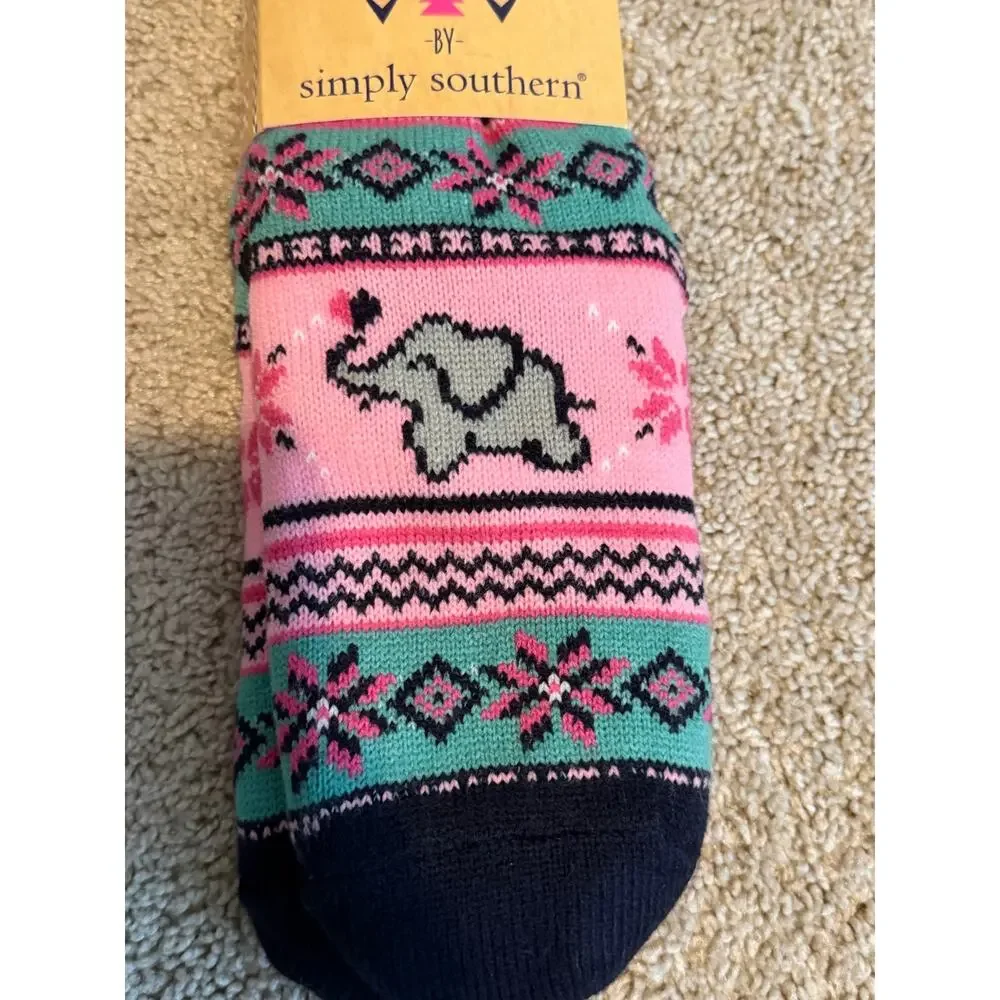 Simply Southern Camper Sherpa Lined Socks NWT Cozy Non Slip Slipper Socks